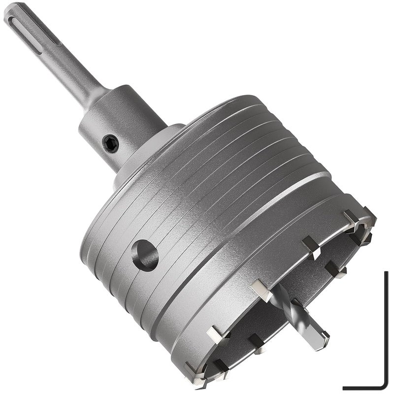 DAIMIT ㅤ Concrete Hole Saw 105mm / 4.13" with 220mm SDS Plus Shank Connecting Rod, Hole Saw Tool Set for Concrete Cement Brick Stone Wall Drilling - Image 1